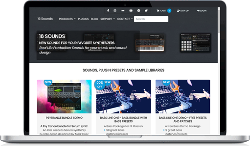 16sounds.com ecommerce and blog case