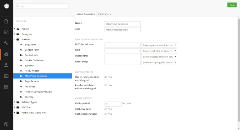 .NET CMS Macros